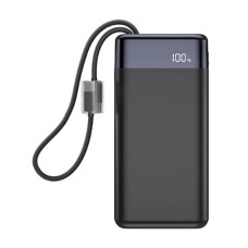 Blisbond W-D05 20000mAh Black Power Bank with Digital Display & Built-in Type-C + Lightning Cable
